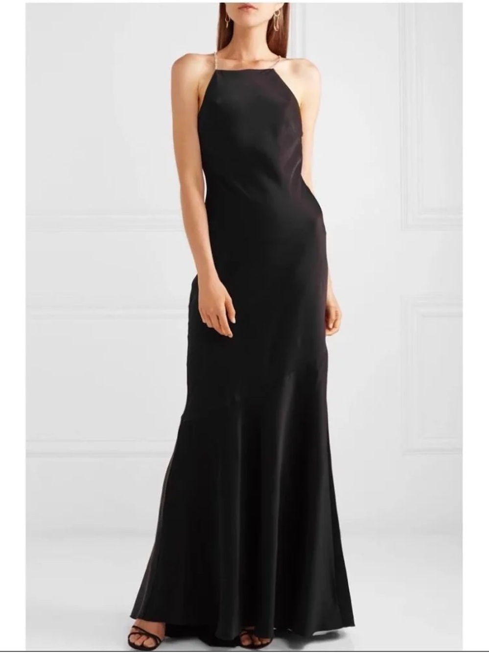 Elegant Black Halter Evening Dress